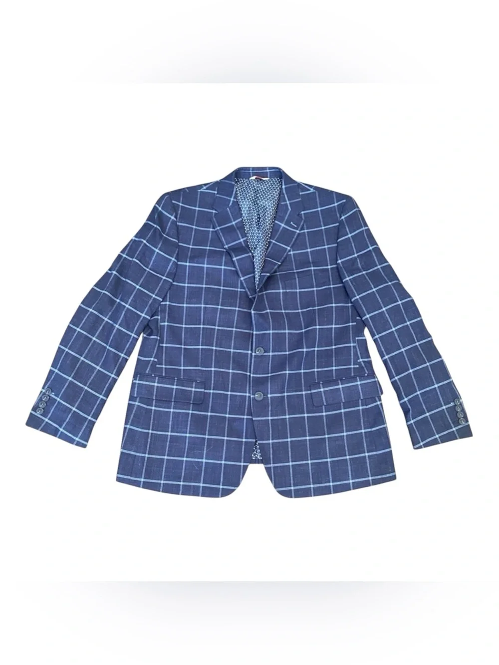 Sunday joe long sleeve two button check pattern coat men’s size 46R